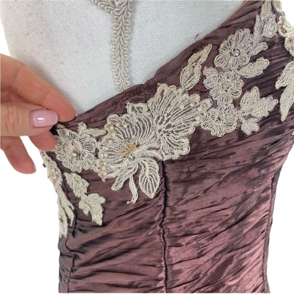 Jovani Sweetheart Strapless Beaded Gown Dress Small Bronze - Picture 4 of 16